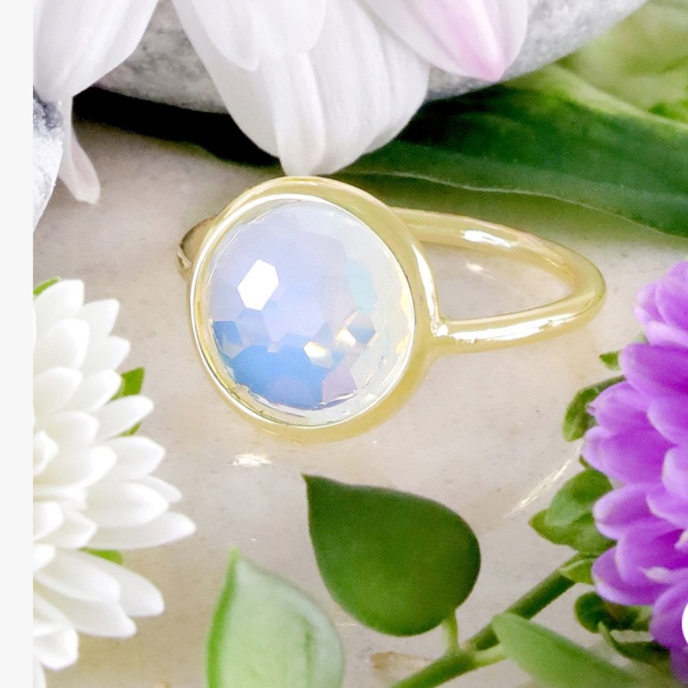 Moonstone & 14k gold plated Lollipop ring. NWT